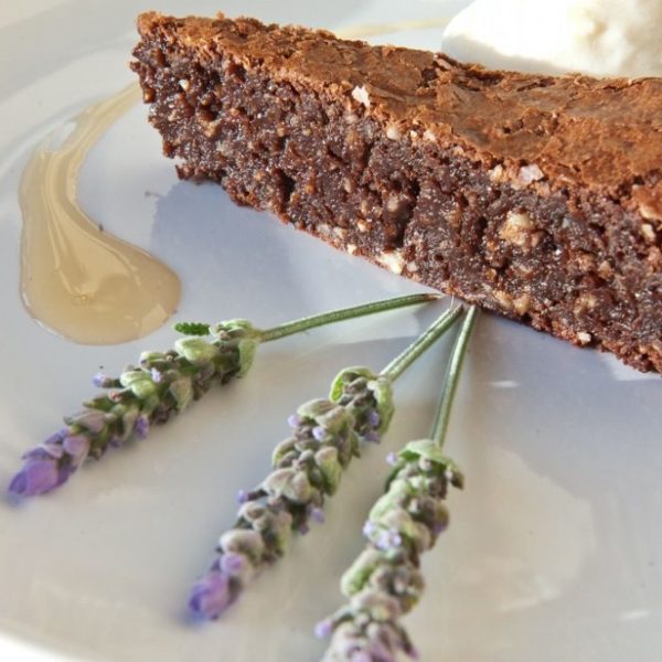 Chocolate cake with lavender