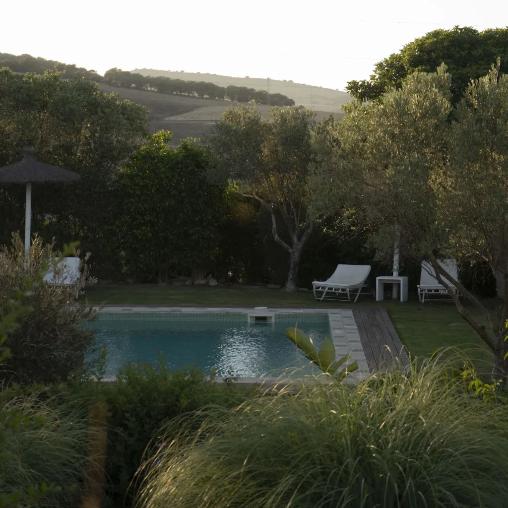 pool evening light