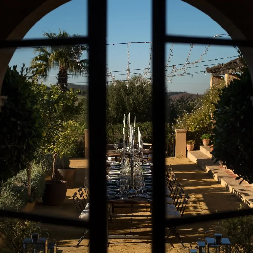 wedding table through door