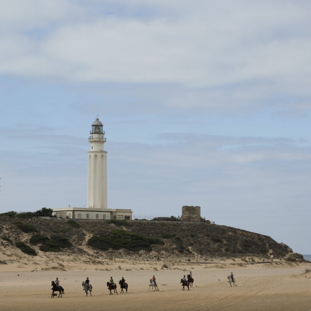 the trafalgar lighthouse in los cabos de meca, spain